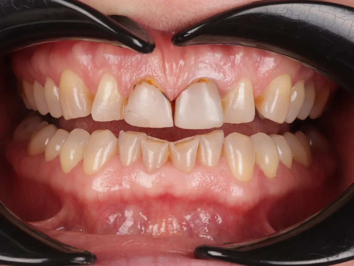 Smile Makeover - patient's teeth before treatment at Highview Dental Practice